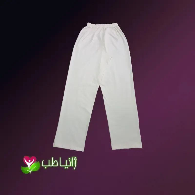 شلوار راحتی مردانه نخی رنگ کرم روشن سایز L و XL