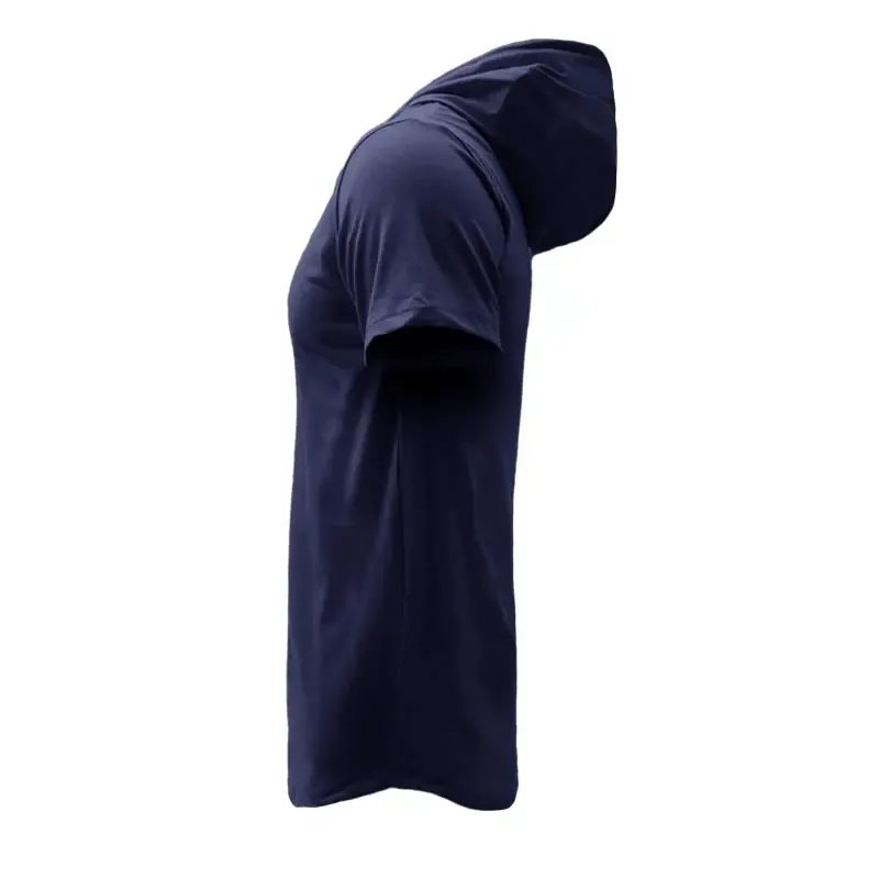تی شرت آستین کوتاه کلاه دار مردانه سورمه ای طرح dream سایز L XL XXL